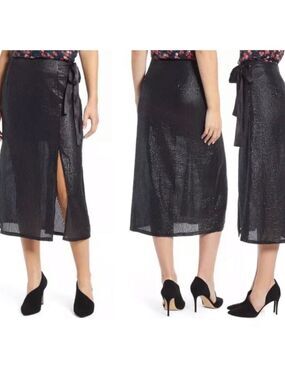 Something Navy Black Sequin Skirt Sz S NWOT